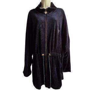 Disney Catalog Velour Track Jacket Black 2X Y2K Mickey Mouse Full Zip